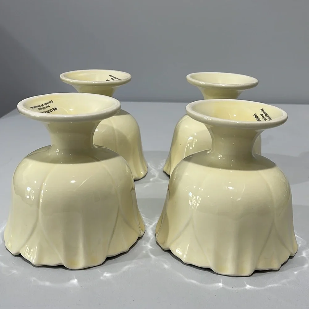 Williams Sonoma Tulip Dessert Footed Bowls Custard Cream